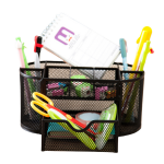 Čierny kovový organizér – so zásuvkou